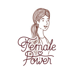 woman with label female power avatar character