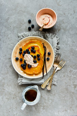 Homemade vanilla pancakes
