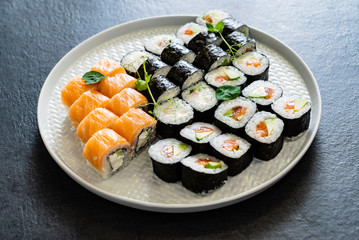 sushi set on the plate