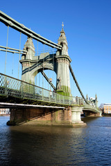 Fototapeta na wymiar Europe, UK, England, London, Hammersmith Bridge