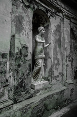 Antique statue in the royal palace of Caserta, Italy
