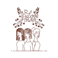 women with label love power avatar character