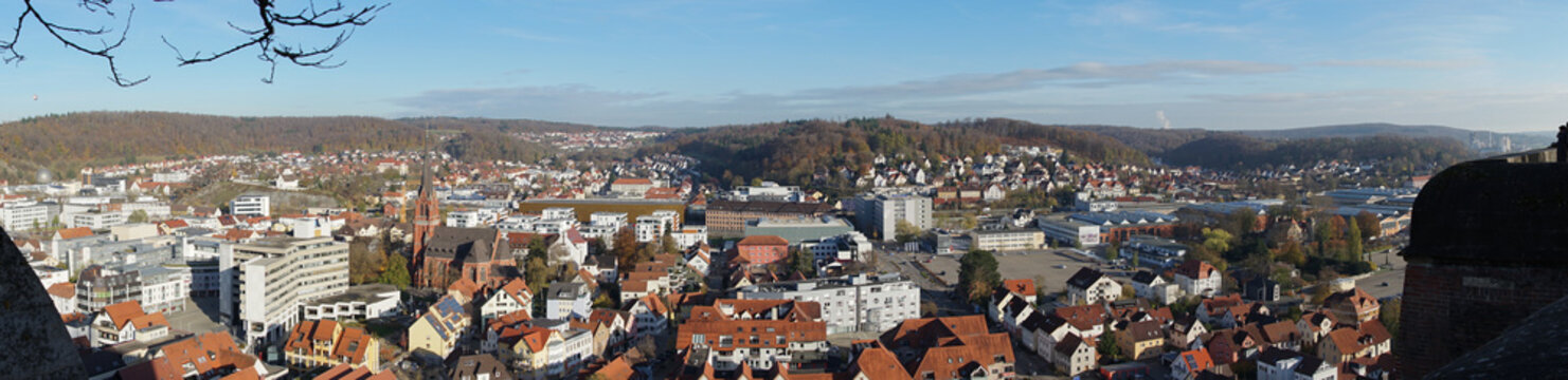 Ausblick von Schloss Hellenstein auf die Stadt Heidenheim