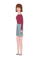 young woman standing avatar character