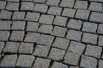 Pflastersteine verlegen / dunkelgraue Betonsteine 