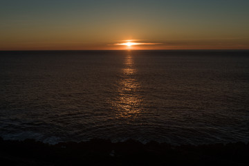 Sunset over the Pacific Ocean on the coast of Oregon, USA.