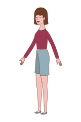 young woman standing avatar character