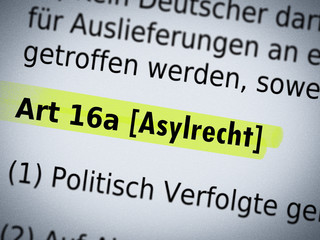 Fototapeta premium Artikel 16a Asylrecht