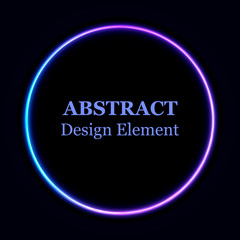 Vibrant neon glowing circle. Colorful round frame. Abstract bright ring. Shine vector stroke illustration for your design, banner, ad.