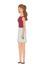 young woman standing avatar character