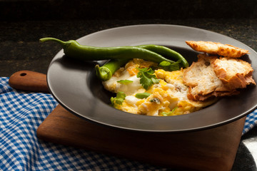 omelette dishes at kitchen