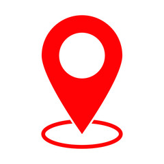 Red maps pin. Location map icon. 
