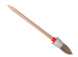 New paint brush on white background. Decorating tool
