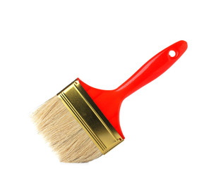 New paint brush on white background. Decorating tool