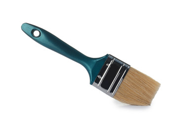 New paint brush on white background. Decorating tool