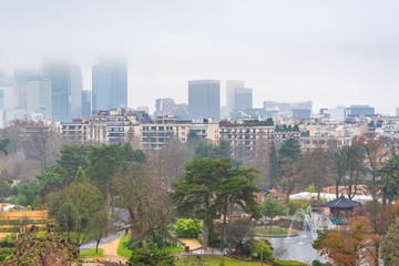 Fototapeta na wymiar Paris, view of the Defense and the Jardin d’Acclimatation