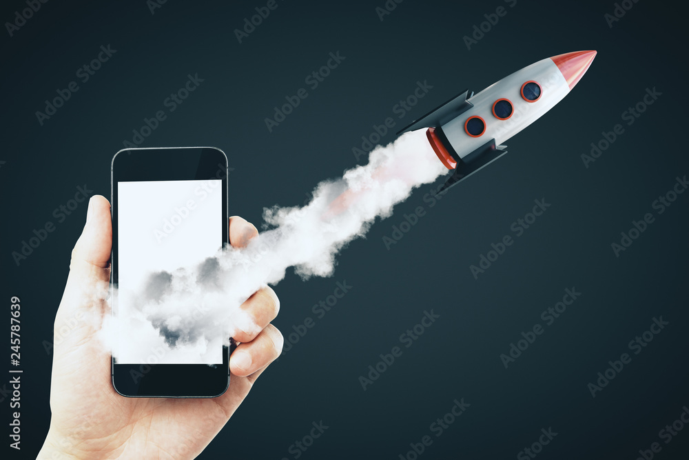 Canvas Prints startup and mobile concept