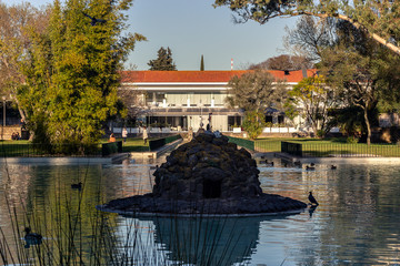 The lake of the viewpoint of Montes Claros, Monsanto, Lisbon, Portugal