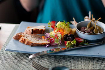 Delicious plated food.