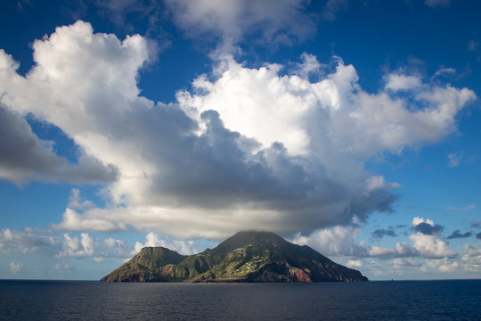 A view of Saba Island in the Caribbean