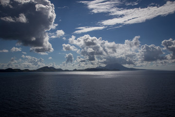Views from our cruise ship pulling into Port Zante in St. Kitts