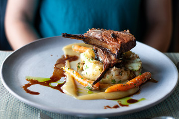 Delicious plated food.