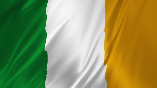 National flag of Ireland seamless looping full 2 in 1