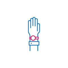 Elections, hand, oath outline colored icon. Can be used for web, logo, mobile app, UI, UX