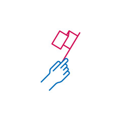 Elections, flag outline colored icon. Can be used for web, logo, mobile app, UI, UX