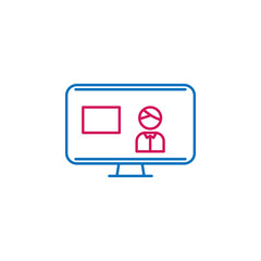 Elections, television outline colored icon. Can be used for web, logo, mobile app, UI, UX