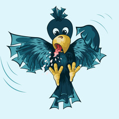 vector illustration of a crow
