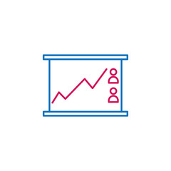 Elections, line chart outline colored icon. Can be used for web, logo, mobile app, UI, UX