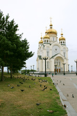 Temple on the top of a hill in the city center