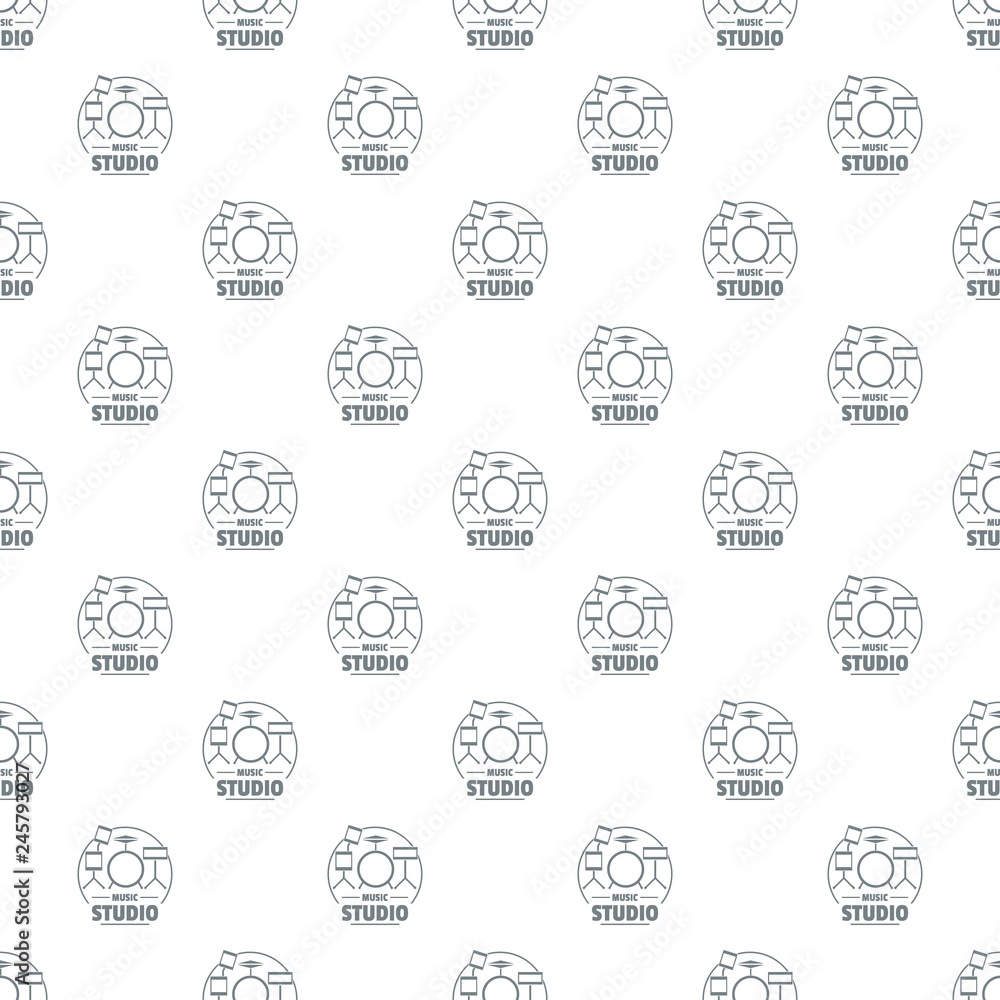 Poster drum kit pattern vector seamless repeat for any web design