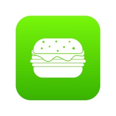 Hamburger icon digital green for any design isolated on white vector illustration