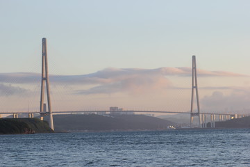 Cable bridge across the strait