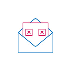 Elections, ballot outline colored icon. Can be used for web, logo, mobile app, UI, UX