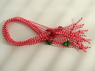 Bulgarian Traditional Red and White Marteniza