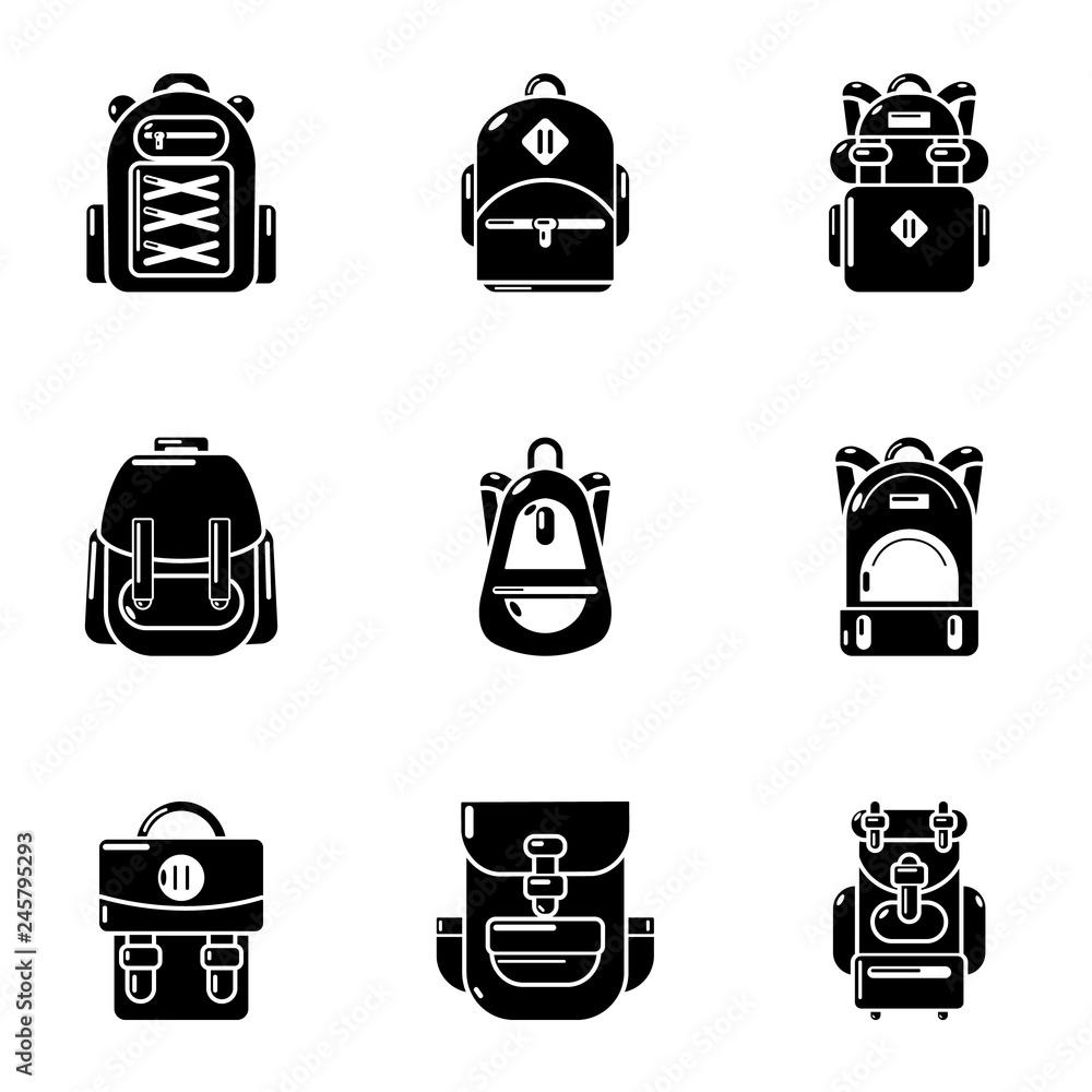 Poster portfolio icons set. simple set of 9 portfolio vector icons for web isolated on white background