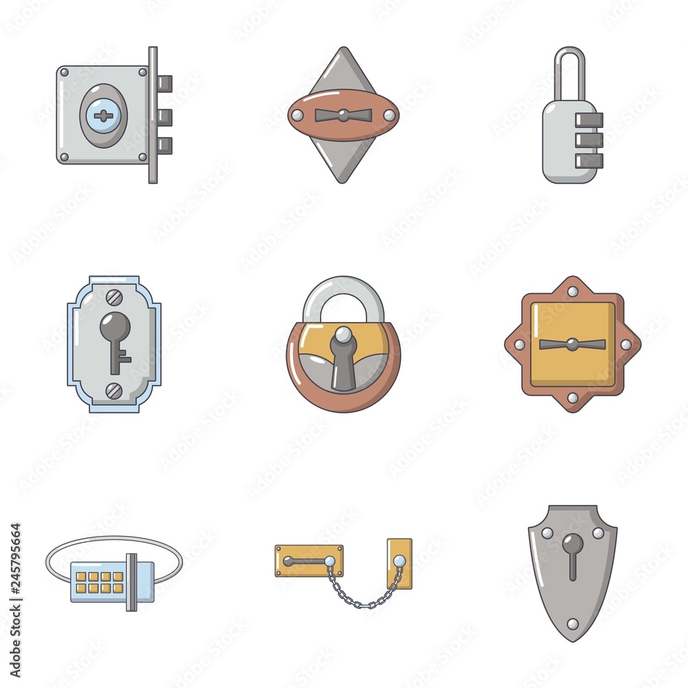 Poster keyhole icons set. flat set of 9 keyhole vector icons for web isolated on white background