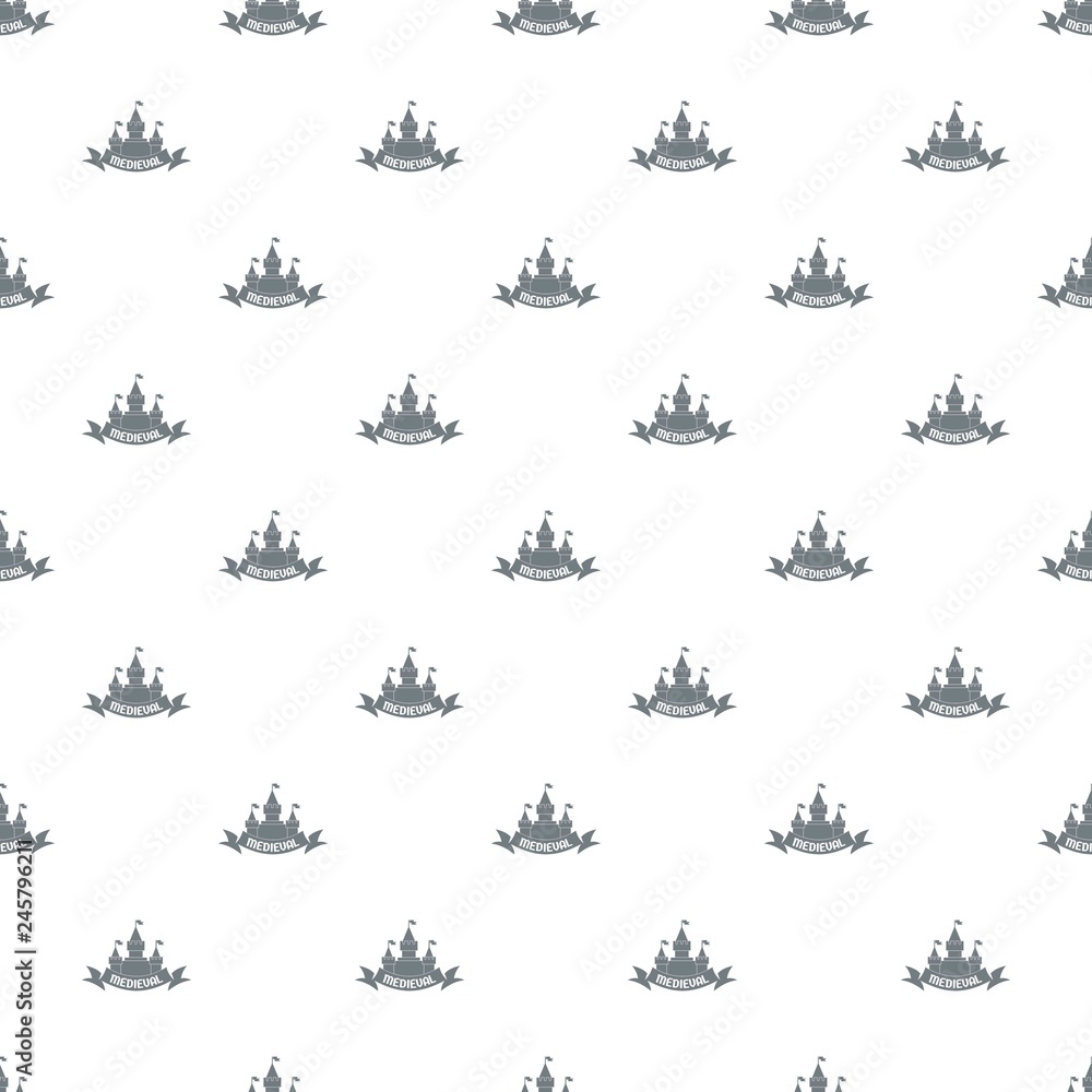 Poster castle pattern vector seamless repeat for any web design