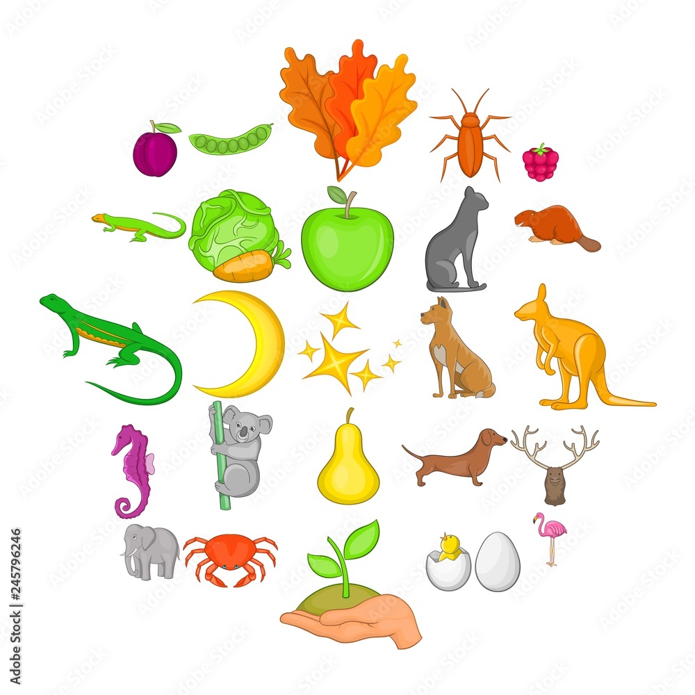 Poster atmosphere icons set. cartoon set of 25 atmosphere vector icons for web isolated on white background