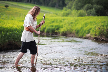 A man in ethnic clothes is a Scandinavian