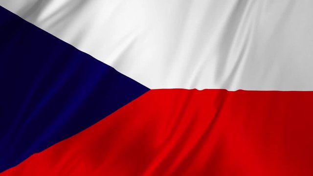 Flag of Czech waving in the wind 2 in 1