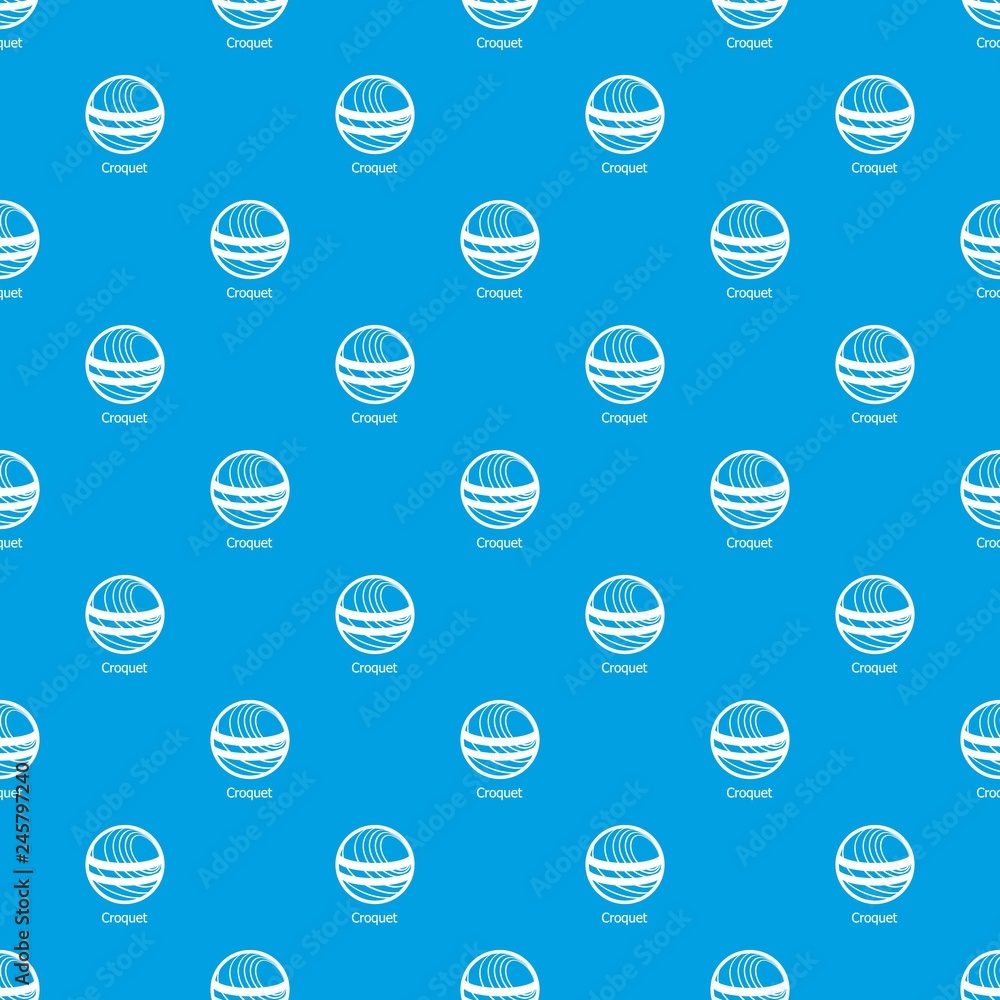 Poster croquet pattern vector seamless blue repeat for any use