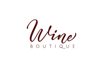 Wine shop, boutique logo. Lettering wine