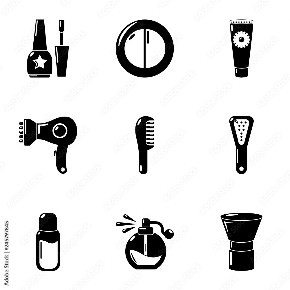 Poster dermal icons set. simple set of 9 dermal vector icons for web isolated on white background