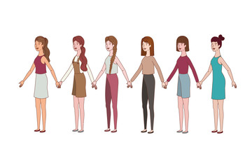 Obraz premium young women standing avatar character