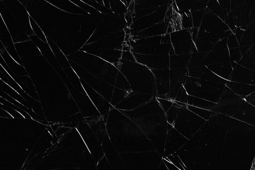 Broken glass on a black background, object background design texture