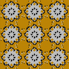 Seamless background with a knitted texture, imitation of wool. A variety of different patterns.